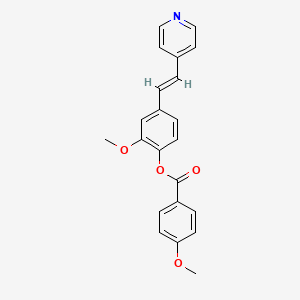 molecular formula C22H19NO4 B3396104 (E)-2-methoxy-4-(2-(pyridin-4-yl)vinyl)phenyl 4-methoxybenzoate CAS No. 1007674-43-2
