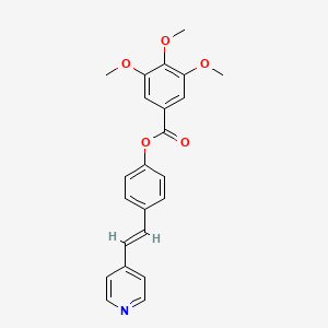 molecular formula C23H21NO5 B3396110 (E)-4-(2-(pyridin-4-yl)vinyl)phenyl 3,4,5-trimethoxybenzoate CAS No. 1007674-51-2