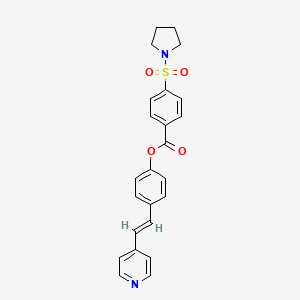 molecular formula C24H22N2O4S B3396118 (E)-4-(2-(pyridin-4-yl)vinyl)phenyl 4-(pyrrolidin-1-ylsulfonyl)benzoate CAS No. 1007674-67-0