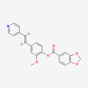 molecular formula C22H17NO5 B3396124 (E)-2-methoxy-4-(2-(pyridin-4-yl)vinyl)phenyl benzo[d][1,3]dioxole-5-carboxylate CAS No. 1007674-79-4