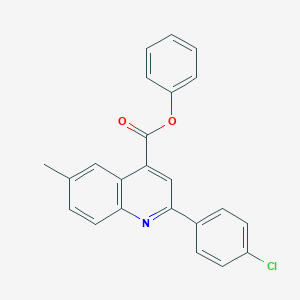 molecular formula C23H16ClNO2 B339613 Phenyl 2-(4-chlorophenyl)-6-methylquinoline-4-carboxylate 