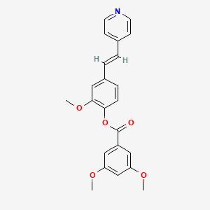 molecular formula C23H21NO5 B3396130 (E)-2-methoxy-4-(2-(pyridin-4-yl)vinyl)phenyl 3,5-dimethoxybenzoate CAS No. 1007678-12-7