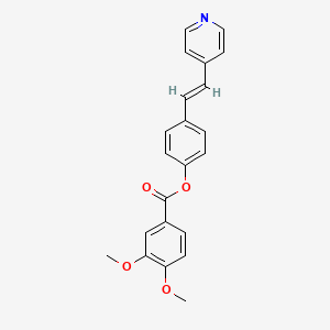 molecular formula C22H19NO4 B3396136 (E)-4-(2-(pyridin-4-yl)vinyl)phenyl 3,4-dimethoxybenzoate CAS No. 1007678-16-1