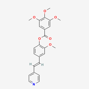 molecular formula C24H23NO6 B3396144 (E)-2-methoxy-4-(2-(pyridin-4-yl)vinyl)phenyl 3,4,5-trimethoxybenzoate CAS No. 1007678-20-7