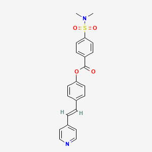 molecular formula C22H20N2O4S B3396146 (E)-4-(2-(pyridin-4-yl)vinyl)phenyl 4-(N,N-dimethylsulfamoyl)benzoate CAS No. 1007678-32-1