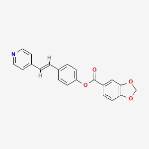 (E)-4-(2-(pyridin-4-yl)vinyl)phenyl benzo[d][1,3]dioxole-5-carboxylate