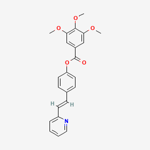 molecular formula C23H21NO5 B3396155 (E)-4-(2-(pyridin-2-yl)vinyl)phenyl 3,4,5-trimethoxybenzoate CAS No. 1007678-87-6