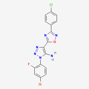1-(4-bromo-2-fluorophenyl)-4-[3-(4-chlorophenyl)-1,2,4-oxadiazol-5-yl]-1H-1,2,3-triazol-5-amine