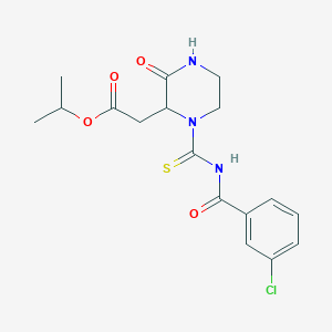 Isopropyl 2-(1-((3-chlorobenzoyl)carbamothioyl)-3-oxopiperazin-2-yl)acetate