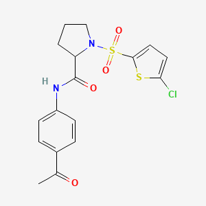 N-(4-acetylphenyl)-1-((5-chlorothiophen-2-yl)sulfonyl)pyrrolidine-2-carboxamide