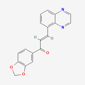 (E)-1-(benzo[d][1,3]dioxol-5-yl)-3-(quinoxalin-5-yl)prop-2-en-1-one