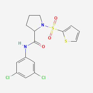 molecular formula C15H14Cl2N2O3S2 B3396187 N-(3,5-dichlorophenyl)-1-(thiophen-2-ylsulfonyl)pyrrolidine-2-carboxamide CAS No. 1009269-25-3