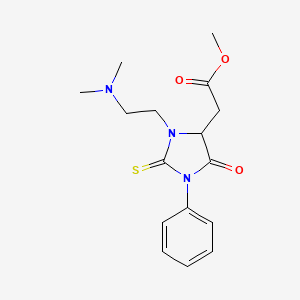molecular formula C16H21N3O3S B3396195 Methyl {3-[2-(dimethylamino)ethyl]-5-oxo-1-phenyl-2-thioxoimidazolidin-4-yl}acetate CAS No. 1009332-57-3