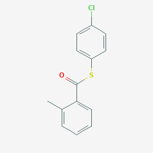 molecular formula C14H11ClOS B339621 S-(4-chlorophenyl) 2-methylbenzenecarbothioate 