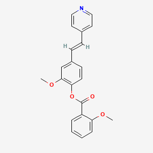 molecular formula C22H19NO4 B3396213 (E)-2-methoxy-4-(2-(pyridin-4-yl)vinyl)phenyl 2-methoxybenzoate CAS No. 1011573-49-1