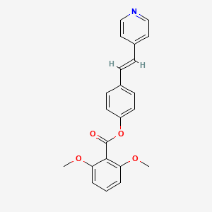 molecular formula C22H19NO4 B3396220 (E)-4-(2-(pyridin-4-yl)vinyl)phenyl 2,6-dimethoxybenzoate CAS No. 1011573-53-7