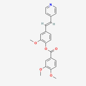 molecular formula C23H21NO5 B3396228 (E)-2-methoxy-4-(2-(pyridin-4-yl)vinyl)phenyl 3,4-dimethoxybenzoate CAS No. 1011573-57-1