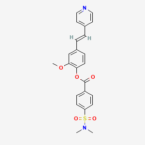 molecular formula C23H22N2O5S B3396234 (E)-2-methoxy-4-(2-(pyridin-4-yl)vinyl)phenyl 4-(N,N-dimethylsulfamoyl)benzoate CAS No. 1011573-77-5