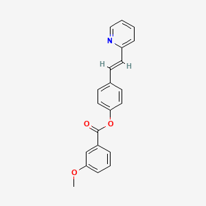 molecular formula C21H17NO3 B3396238 (E)-4-(2-(pyridin-2-yl)vinyl)phenyl 3-methoxybenzoate CAS No. 1011574-31-4