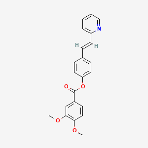 molecular formula C22H19NO4 B3396243 (E)-4-(2-(pyridin-2-yl)vinyl)phenyl 3,4-dimethoxybenzoate CAS No. 1011574-35-8