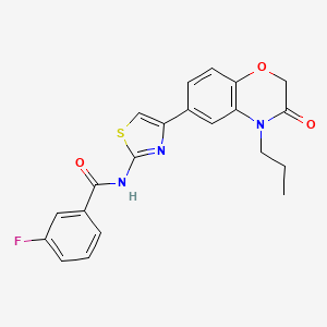 molecular formula C21H18FN3O3S B3396245 3-fluoro-N-(4-(3-oxo-4-propyl-3,4-dihydro-2H-benzo[b][1,4]oxazin-6-yl)thiazol-2-yl)benzamide CAS No. 1011577-75-5