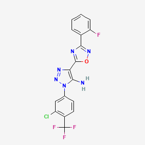 molecular formula C17H9ClF4N6O B3396252 1-[3-chloro-4-(trifluoromethyl)phenyl]-4-[3-(2-fluorophenyl)-1,2,4-oxadiazol-5-yl]-1H-1,2,3-triazol-5-amine CAS No. 1011601-15-2