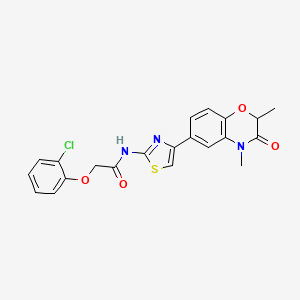 molecular formula C21H18ClN3O4S B3396260 2-(2-chlorophenoxy)-N-(4-(2,4-dimethyl-3-oxo-3,4-dihydro-2H-benzo[b][1,4]oxazin-6-yl)thiazol-2-yl)acetamide CAS No. 1011603-22-7