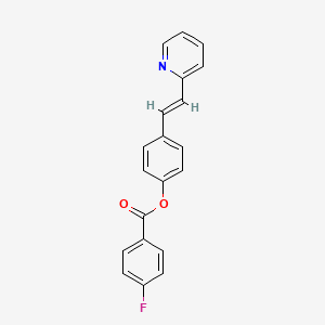 molecular formula C20H14FNO2 B3396283 (E)-4-(2-(pyridin-2-yl)vinyl)phenyl 4-fluorobenzoate CAS No. 1011620-67-9