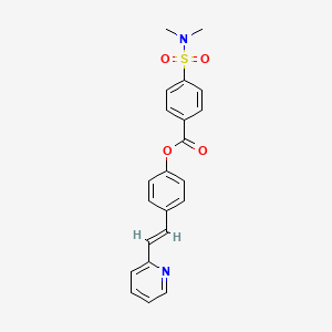 molecular formula C22H20N2O4S B3396285 (E)-4-(2-(pyridin-2-yl)vinyl)phenyl 4-(N,N-dimethylsulfamoyl)benzoate CAS No. 1011620-87-3