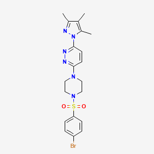molecular formula C20H23BrN6O2S B3396325 3-(4-((4-bromophenyl)sulfonyl)piperazin-1-yl)-6-(3,4,5-trimethyl-1H-pyrazol-1-yl)pyridazine CAS No. 1013820-65-9