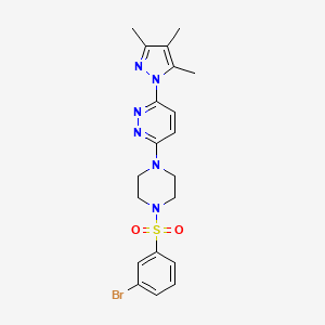 molecular formula C20H23BrN6O2S B3396332 3-(4-((3-bromophenyl)sulfonyl)piperazin-1-yl)-6-(3,4,5-trimethyl-1H-pyrazol-1-yl)pyridazine CAS No. 1013820-85-3