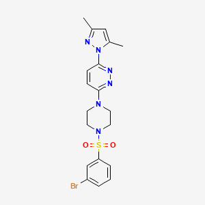 molecular formula C19H21BrN6O2S B3396336 3-(4-((3-bromophenyl)sulfonyl)piperazin-1-yl)-6-(3,5-dimethyl-1H-pyrazol-1-yl)pyridazine CAS No. 1013835-39-6