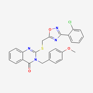 molecular formula C25H19ClN4O3S B3396343 2-(((3-(2-chlorophenyl)-1,2,4-oxadiazol-5-yl)methyl)thio)-3-(4-methoxybenzyl)quinazolin-4(3H)-one CAS No. 1014340-56-7