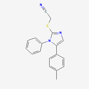 molecular formula C18H15N3S B3396350 2-{[5-(4-methylphenyl)-1-phenyl-1H-imidazol-2-yl]sulfanyl}acetonitrile CAS No. 1014571-91-5