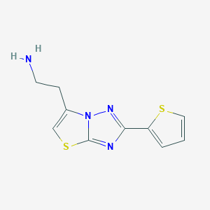 molecular formula C10H10N4S2 B3396364 2-(2-(Thiophen-2-yl)thiazolo[3,2-b][1,2,4]triazol-6-yl)ethanamine CAS No. 1017232-61-9