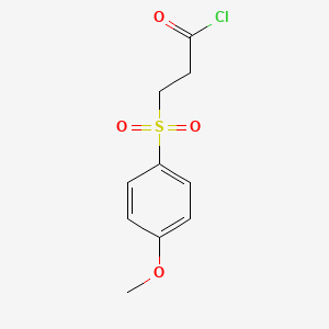 molecular formula C10H11ClO4S B3396368 3-((4-Methoxyphenyl)sulfonyl)propanoyl chloride CAS No. 1017381-16-6