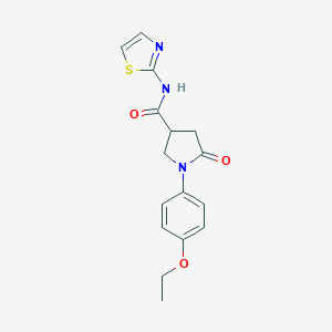 molecular formula C16H17N3O3S B339638 1-(4-ethoxyphenyl)-5-oxo-N-(1,3-thiazol-2-yl)pyrrolidine-3-carboxamide 