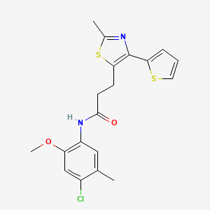 N-(4-chloro-2-methoxy-5-methylphenyl)-3-(2-methyl-4-(thiophen-2-yl)thiazol-5-yl)propanamide