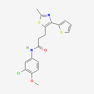 molecular formula C18H17ClN2O2S2 B3396404 N-(3-chloro-4-methoxyphenyl)-3-(2-methyl-4-(thiophen-2-yl)thiazol-5-yl)propanamide CAS No. 1017663-11-4