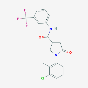 molecular formula C19H16ClF3N2O2 B339641 1-(3-chloro-2-methylphenyl)-5-oxo-N-[3-(trifluoromethyl)phenyl]pyrrolidine-3-carboxamide 