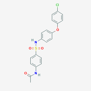 molecular formula C20H17ClN2O4S B339643 N-(4-{[4-(4-chlorophenoxy)anilino]sulfonyl}phenyl)acetamide 