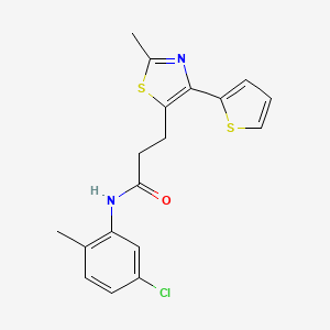 molecular formula C18H17ClN2OS2 B3396432 N-(5-chloro-2-methylphenyl)-3-(2-methyl-4-(thiophen-2-yl)thiazol-5-yl)propanamide CAS No. 1017663-27-2