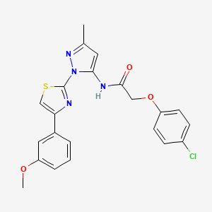 molecular formula C22H19ClN4O3S B3396454 2-(4-chlorophenoxy)-N-(1-(4-(3-methoxyphenyl)thiazol-2-yl)-3-methyl-1H-pyrazol-5-yl)acetamide CAS No. 1019095-30-7