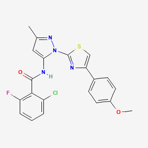 B3396470 2-chloro-6-fluoro-N-(1-(4-(4-methoxyphenyl)thiazol-2-yl)-3-methyl-1H-pyrazol-5-yl)benzamide CAS No. 1019095-49-8