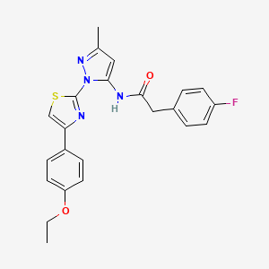 molecular formula C23H21FN4O2S B3396495 N-(1-(4-(4-ethoxyphenyl)thiazol-2-yl)-3-methyl-1H-pyrazol-5-yl)-2-(4-fluorophenyl)acetamide CAS No. 1019095-71-6
