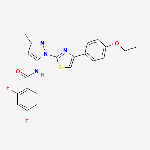 molecular formula C22H18F2N4O2S B3396504 N-(1-(4-(4-ethoxyphenyl)thiazol-2-yl)-3-methyl-1H-pyrazol-5-yl)-2,4-difluorobenzamide CAS No. 1019095-88-5
