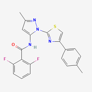molecular formula C21H16F2N4OS B3396640 2,6-difluoro-N-(3-methyl-1-(4-(p-tolyl)thiazol-2-yl)-1H-pyrazol-5-yl)benzamide CAS No. 1019103-03-7