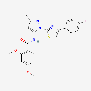 molecular formula C22H19FN4O3S B3396691 N-(1-(4-(4-fluorophenyl)thiazol-2-yl)-3-methyl-1H-pyrazol-5-yl)-2,4-dimethoxybenzamide CAS No. 1019103-77-5