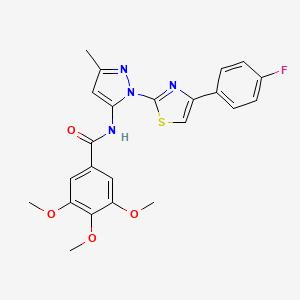 B3396710 N-(1-(4-(4-fluorophenyl)thiazol-2-yl)-3-methyl-1H-pyrazol-5-yl)-3,4,5-trimethoxybenzamide CAS No. 1019103-84-4