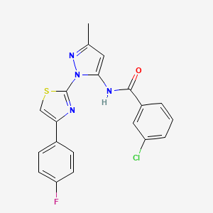 molecular formula C20H14ClFN4OS B3396717 3-chloro-N-(1-(4-(4-fluorophenyl)thiazol-2-yl)-3-methyl-1H-pyrazol-5-yl)benzamide CAS No. 1019103-92-4